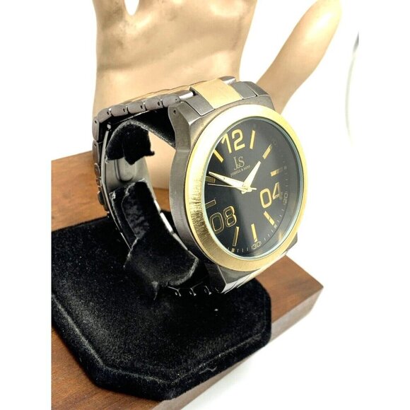 Joshua & Sons Men's Watch JS82TTG Quartz Gray Gold Stainless Steel 48mm - Picture 2 of 15